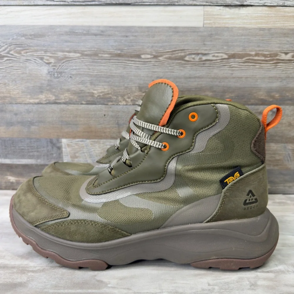 Teva Geotrecca Mid Mens Size 9 Hiking Boots Waterproof Geotrecca Olive Green
